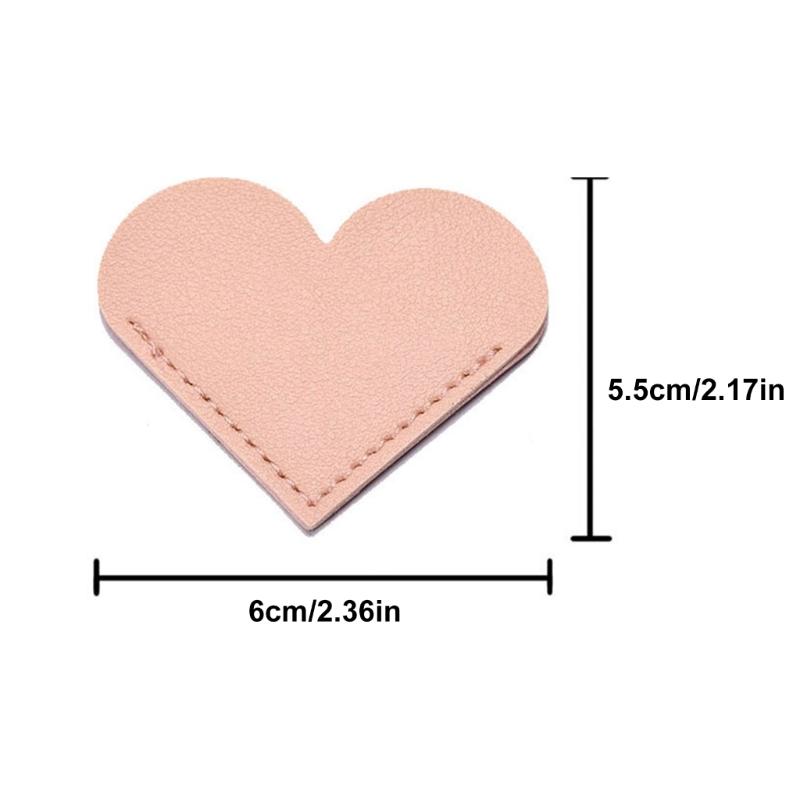 10Pcs Heart Shape Leather Corner Bookmarks Slip Resistant Corner Page Book Marker Corner Protectors for Men Women