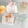 Cute 3D Flower Bouquet Greeting Cards Rose Decoration Cards Message Cards Thank You Card Thanksgiving Gifts