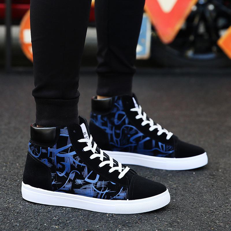 Men's 2024 High-Top Canvas Sneakers: Trendy, Versatile, Casual Running Shoes