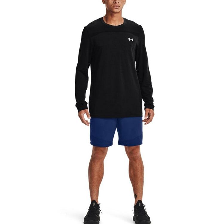Under Armour Training Sports Crew Neck Long Sleeve T-Shirt Men Tops Black 1361136-001
