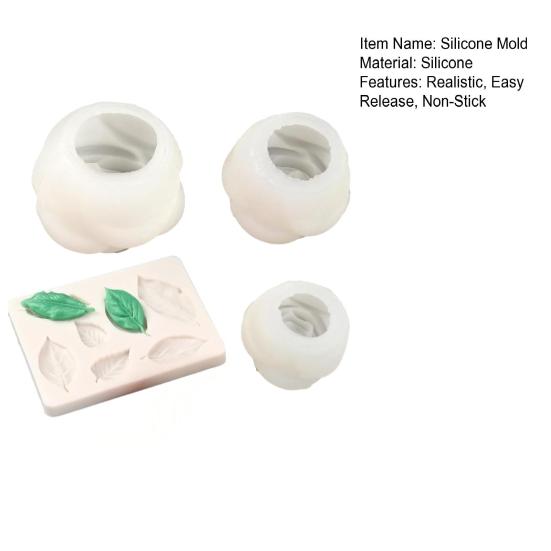 4Pcs Flower Silicone Mold DIY Rose Candle Soap Making Mold Flexible Epoxy Resin