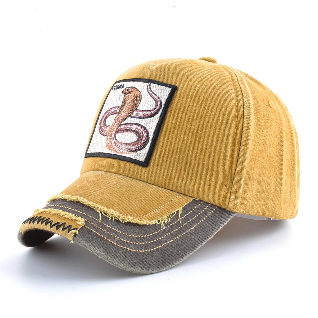 Vintage Denim Baseballkappe mit Stickerei Tiere Patch Herren Snapback Hip Hop Dad Hats Damen Vier Jahreszeiten Verstellbare Schirmmütze