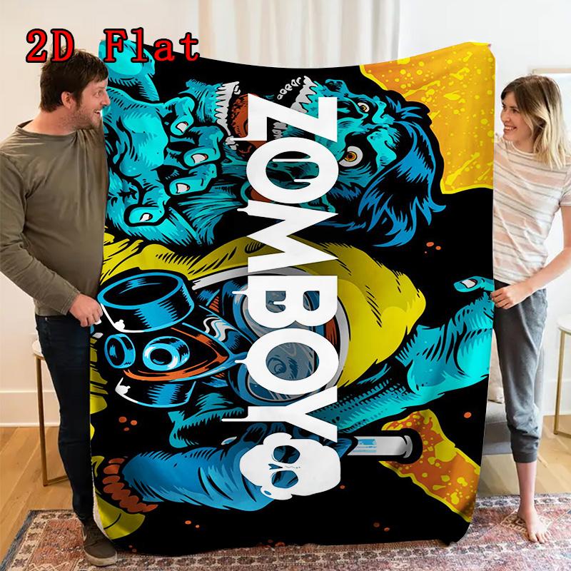 ZOMBOY Print 2D Flat Pattern Flannel Blanket High quality All Seasons Warmth and Comfort Perfect for Christmas Gifts.
