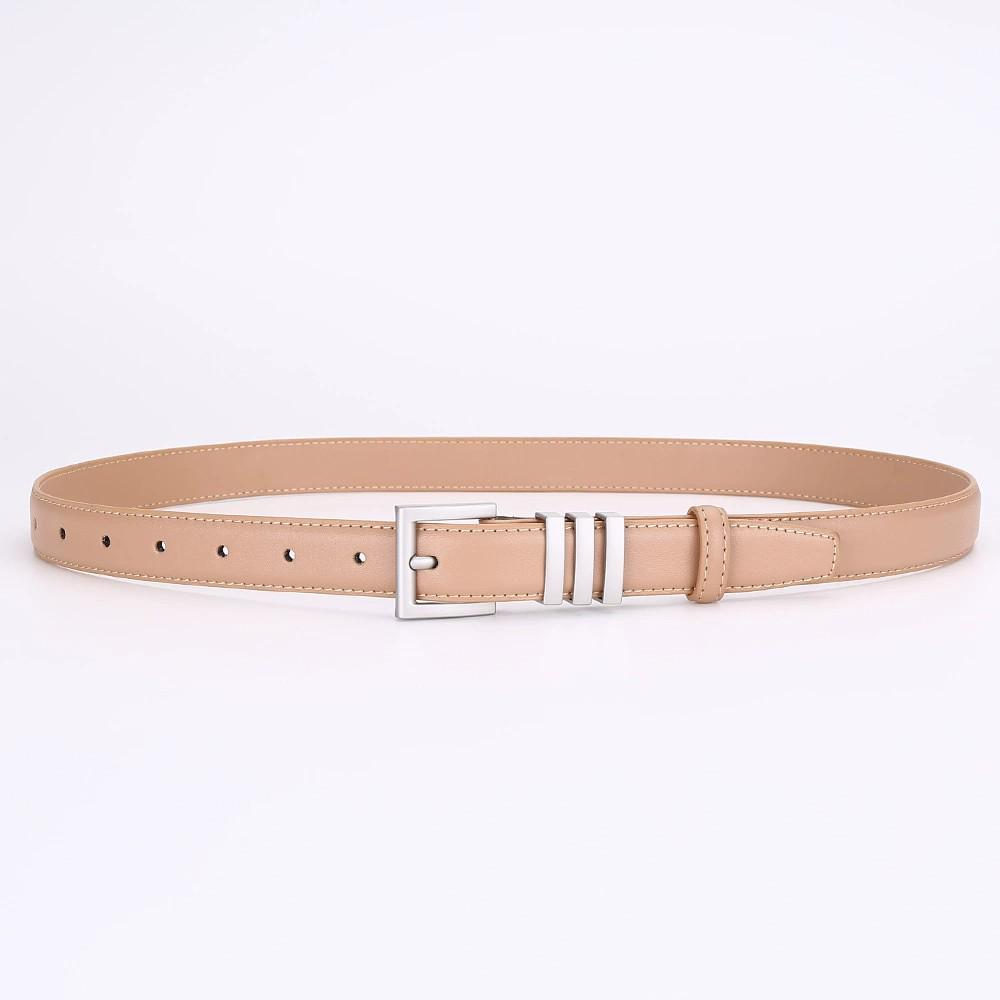 Женский высококачественный кожаный ретро-модный ремень из коровьей кожи для делового и повседневного ношения 100 cm бежевый