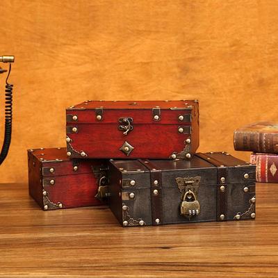 Retro Lockable Wooden Jewelry Storage Box with Password - Treasure Chest Escape Room Prop