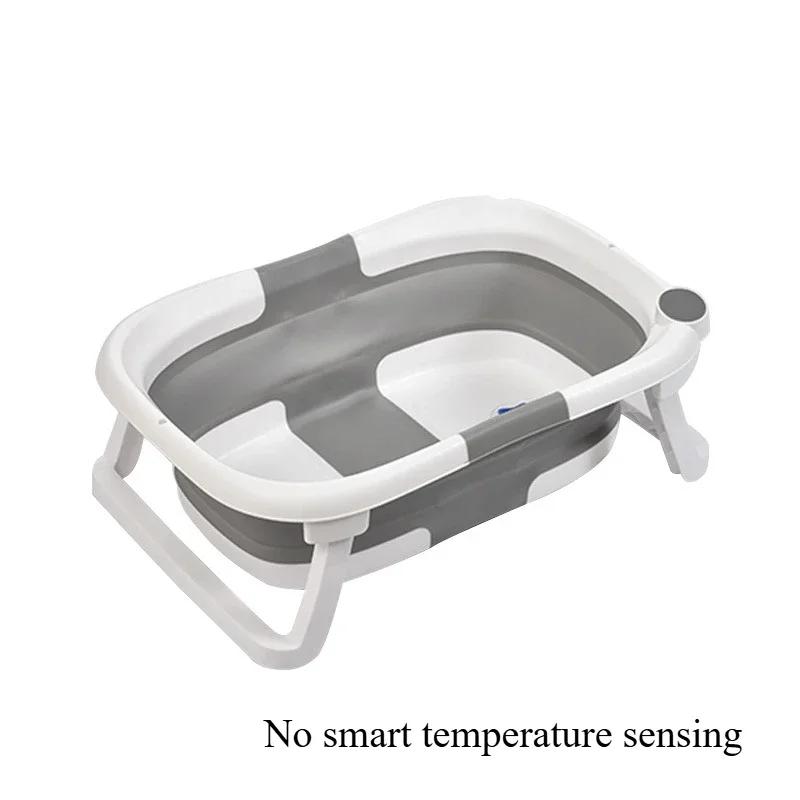 Large Folding Baby Bathtub Real-time Temperature Silicone Baby Take A Bath Bathtub Non-Slip Foot Bath Bucket Bathroom