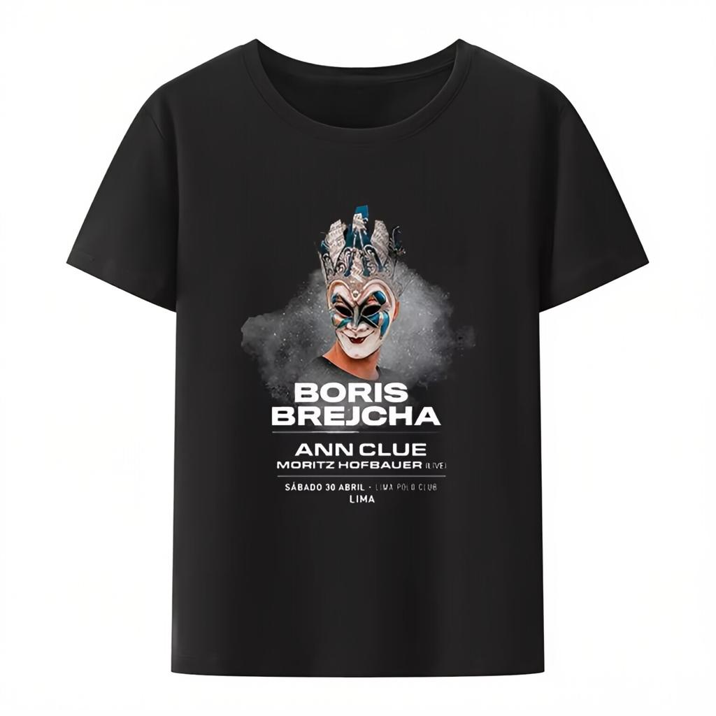 Lässiges Boris Brejcha DJ Masken T-Shirt Cooles Kurzes Herren Damen T-Shirt Männlich Hip-Hop Sommermode Hipster Ärmel Top