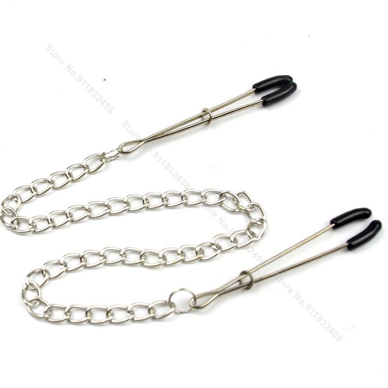 Metal Nipple Clamps Clips Ring Bell  Breast Bondage Restraint Sex Toy For Women Couple Play Game