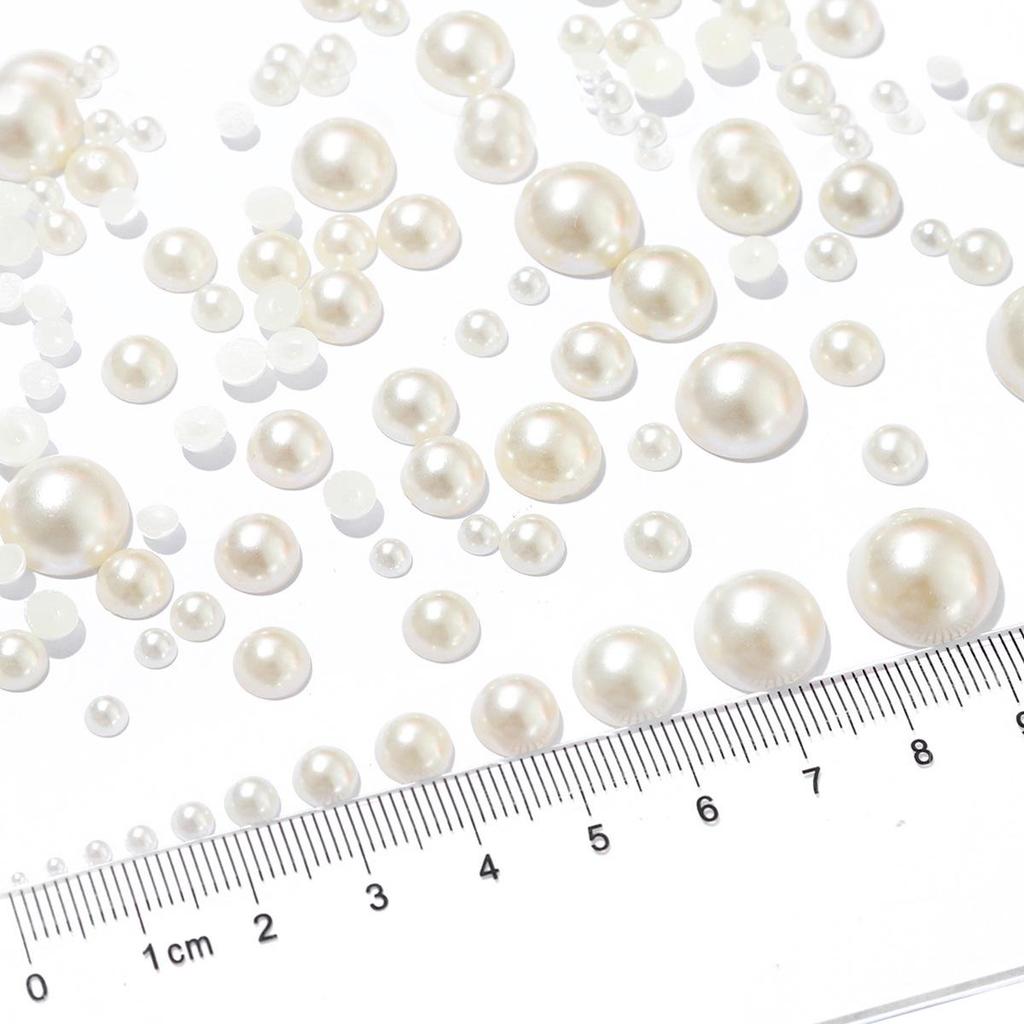 Half-Round ABS Imitation Pearl Beads for DIY Nail Art and Phone Cases