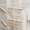 Portable Socks Drying Rack Detachable 16 Clips Rotatable Hook Hanger Space-saving Windproof Underwear Drying Clips Travel