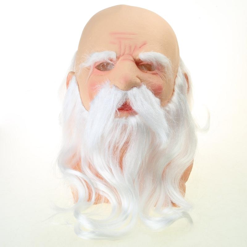 Halloween Party SantaClaus Latex Mask Party Dress Up Supplies Christmas SantaClaus Hat Mask Full Face SantaClaus Mask