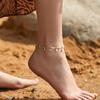 Women 18k Gold Plated Copper Eye Pendant Irregular Anklet Foot Jewelry