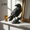 Unique Birthday Gift for Gothic Lovers Realistic Black Crow Figurine, Resin Raven Statue Halloween Tabletop Figurine Decor, Dark Spooky Ornament Home