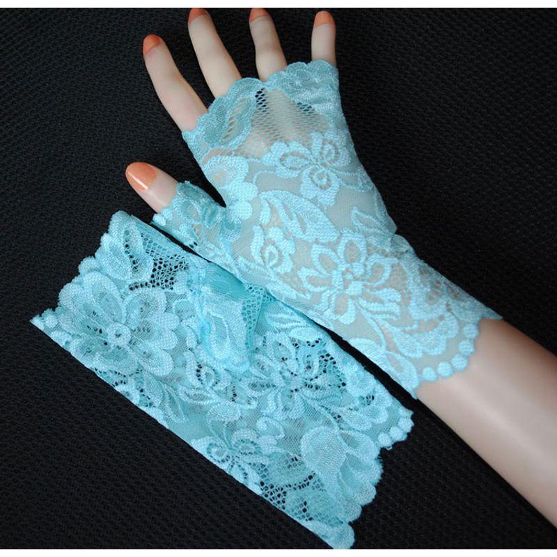 New Elastic Lace Half Finger Gloves Thin Short Finger Leakage Sun Protection Driving Non Slip UV Protection Scar Covering Tattoo