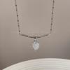 Dongju sweet cool wind~ love zircon necklace women's summer light luxury niche design sense collarbone chain Spice girl accessories
