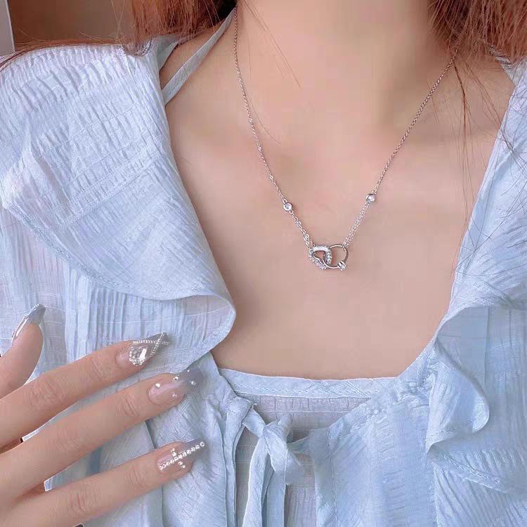 Eternal Heart Diamond Ring Pendant: S925 Sterling Silver Necklace for Women