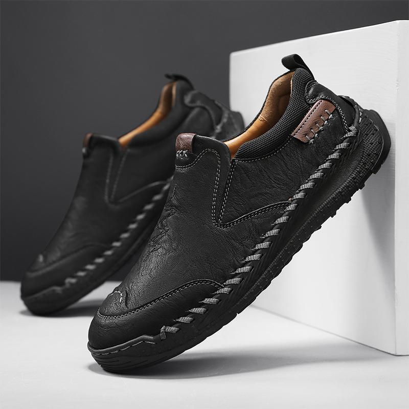 Fashion Summer Walk Style Loafers Slip-On Men's Casual Shoes Non-Slip Outdoor Driving Shoes Retro Style Male Hiking Footwear Moccasins