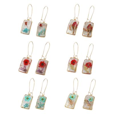 Dry Flower Earrings Dry Flower Drop Earrings Dry Flower Dangle Earrings Cute Flower Earring Jewelry Gift for Woman Girls