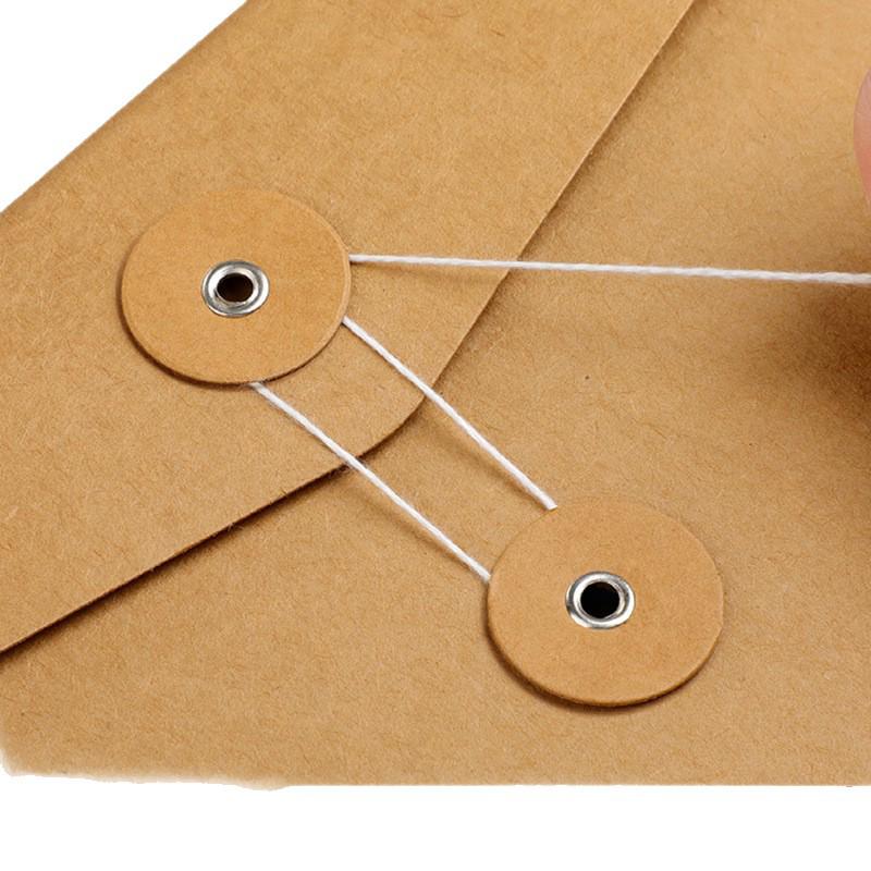 Retro torby na dokumenty z papieru kraft ze sznurkiem - Zestaw 4 sztuk
