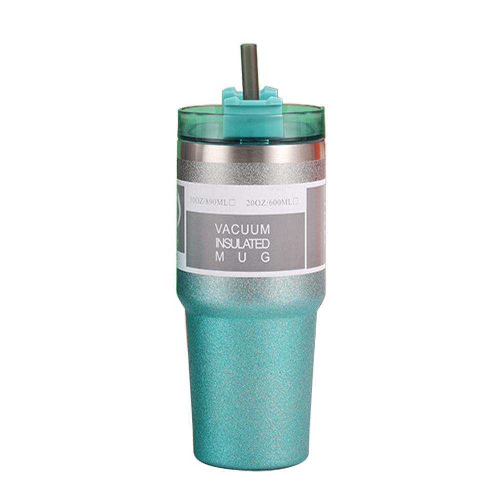 20/30oz Vacuum Insulated Cup with Straw Double-Layer Insulated Cup Stainless Steel Coffee Car Cup Cold Hot Mugs Vacuum Flask