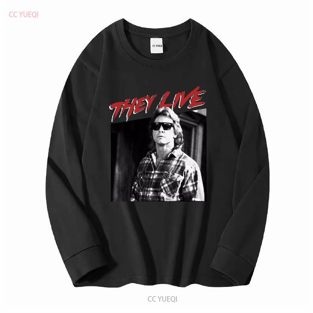 John Carpenters Horrorfilm Sie leben Roddy Piper Flanell Herren T-Shirt vintage gewaschen Designerkleidung Lässig atmungsaktiv