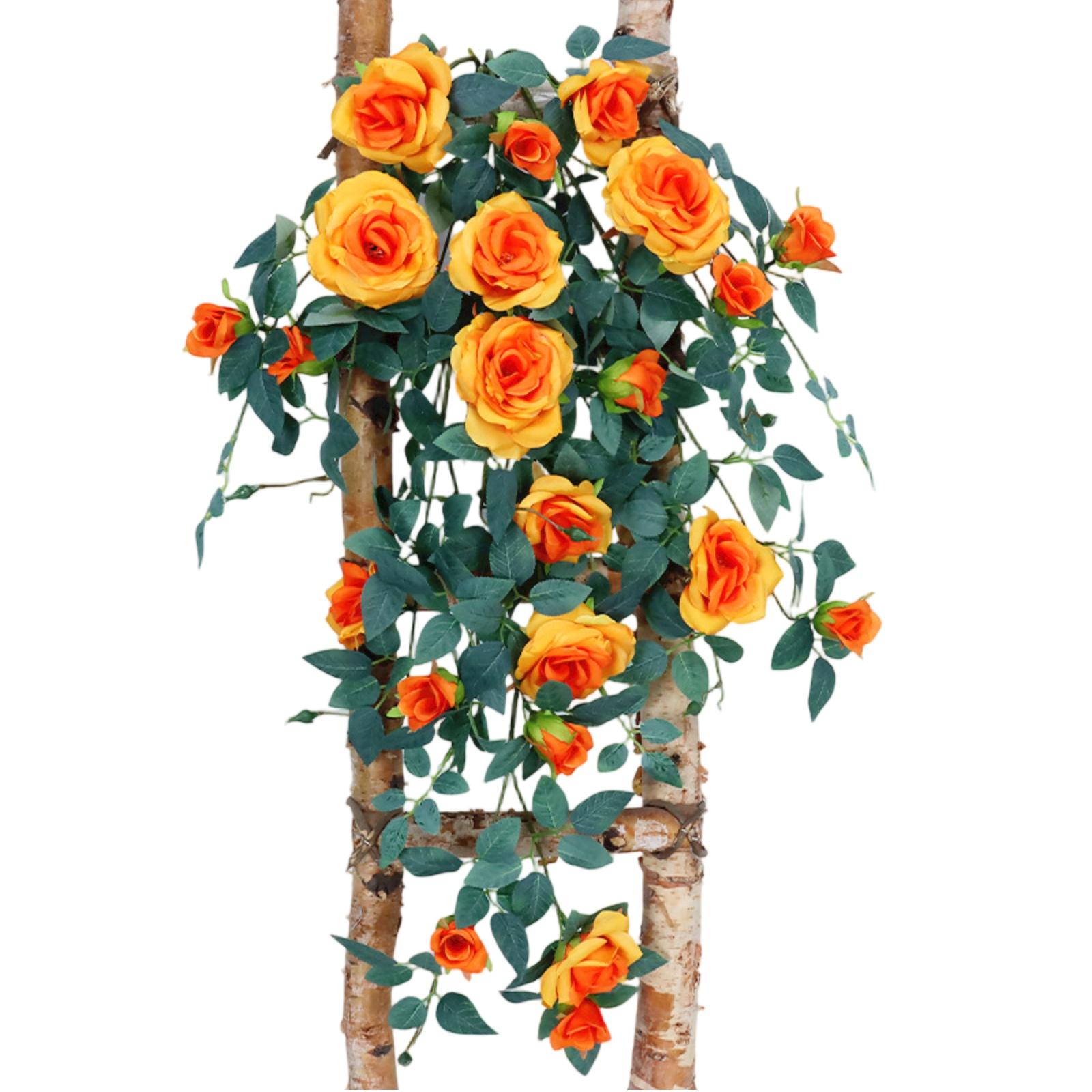 

0,9 м Искусственная цветочная лоза, Искусственная цветочная лоза, Пластиковый цветок, Маскировка трубы, Украшение балкона One Size шафрановый