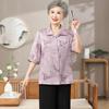 Elderly Women's Floral Half-Sleeve Shirt & Top Set