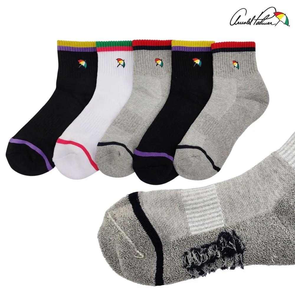 Arnold Palmer Women s Thick Pile Footed Ankle Socks Sports Hiking 5-Pair Set Mixed 5-pair set