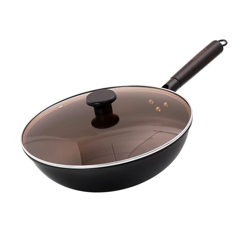VELOSAN 32cm Refined Iron Non-Stick Stir-fry Wok