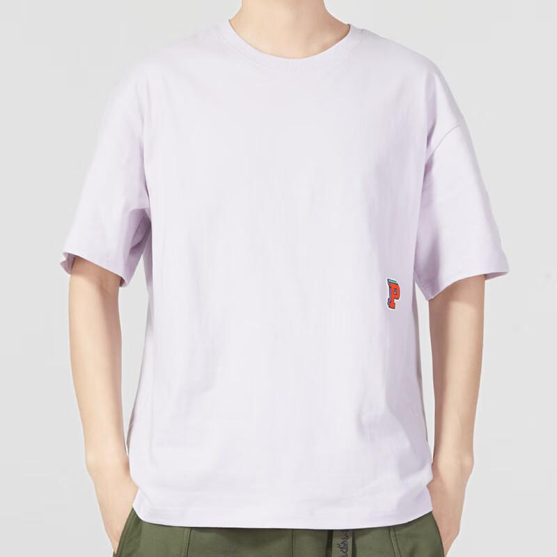 Puma Back Logo Print Crew Neck Short Sleeve T-Shirt Unisex Tops Lavender 623249-17