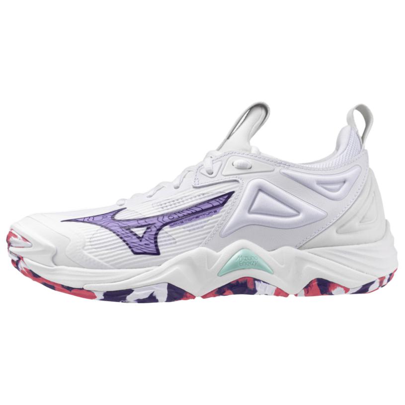 

Женские кроссовки Mizuno Wave Momentum 3 Белые Фиолетовые Индиго Камелия-Роза V1GC231220 38