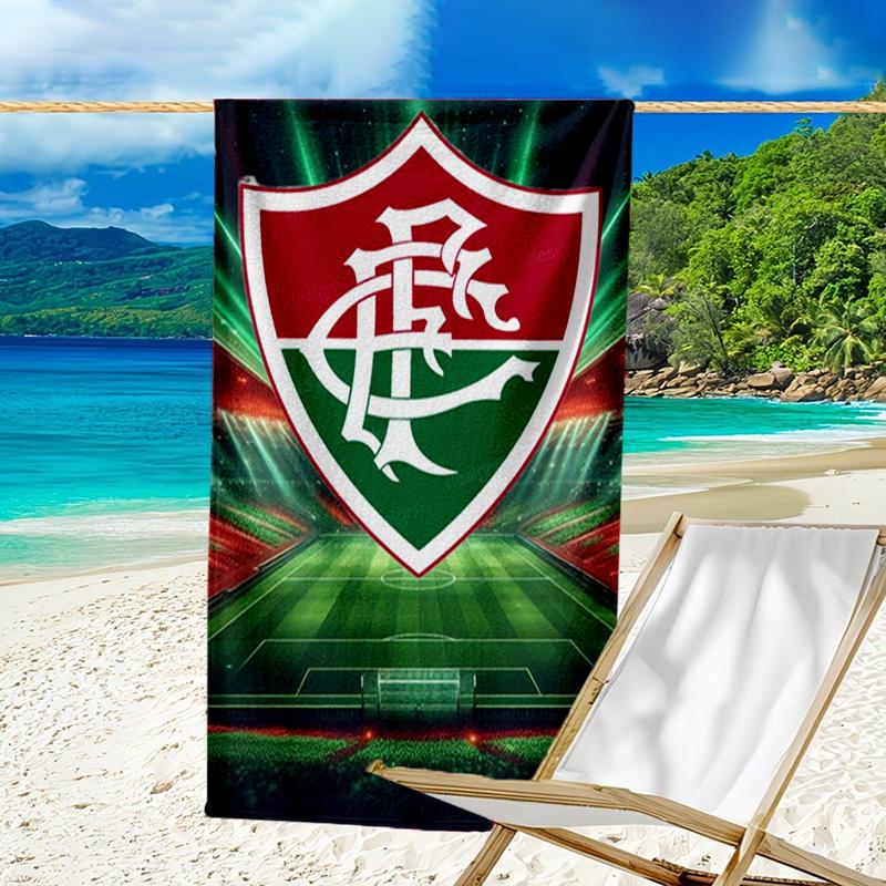Flumi-nense Football Crest Printed Beach Towel, Super Soft Microfiber, Perfect Gift Birthday, for Pool, Beach, Travel, for Family and Friends
