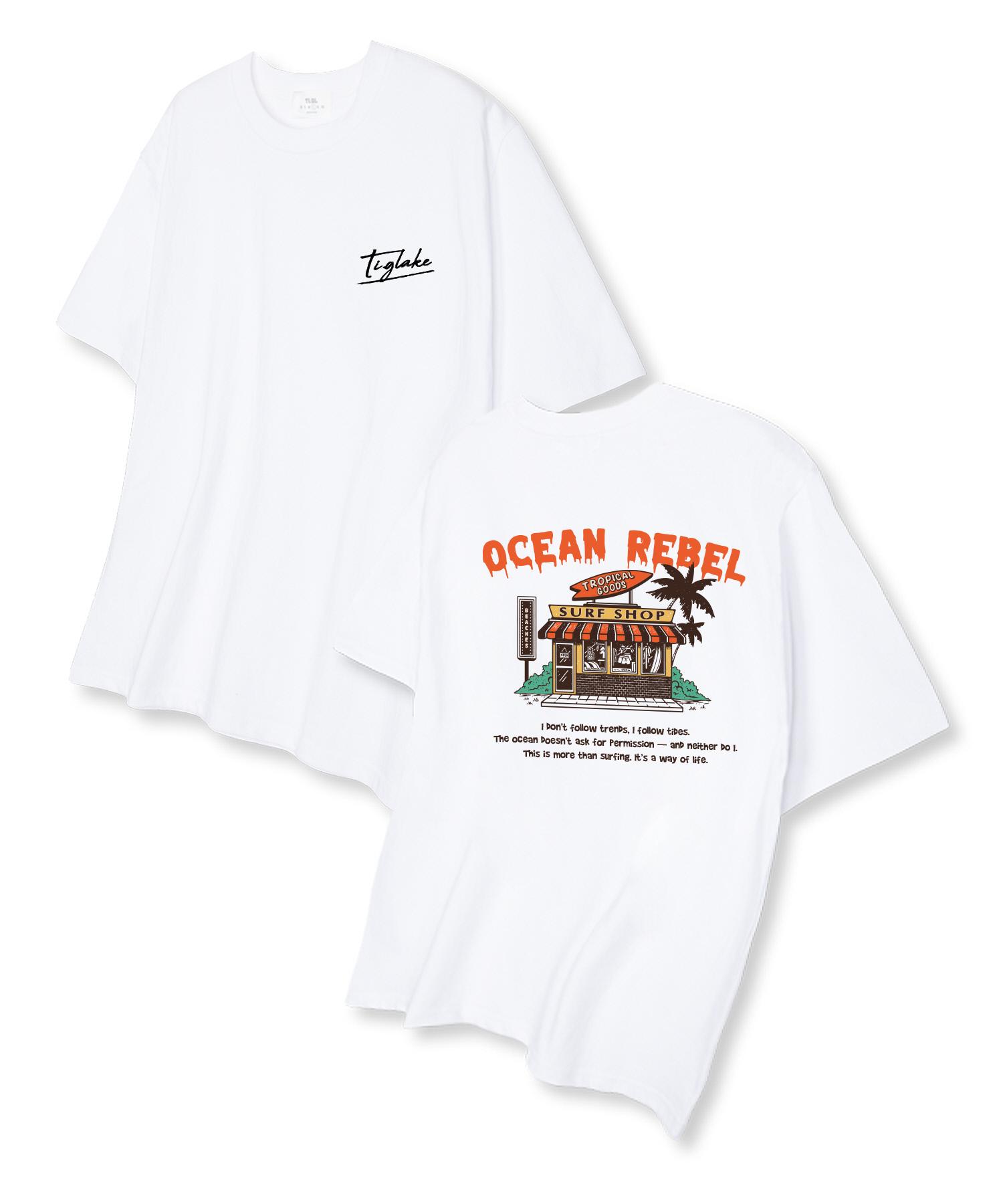 Футболка Glake Surf Shop Оверсайз с коротким рукавом Белая L