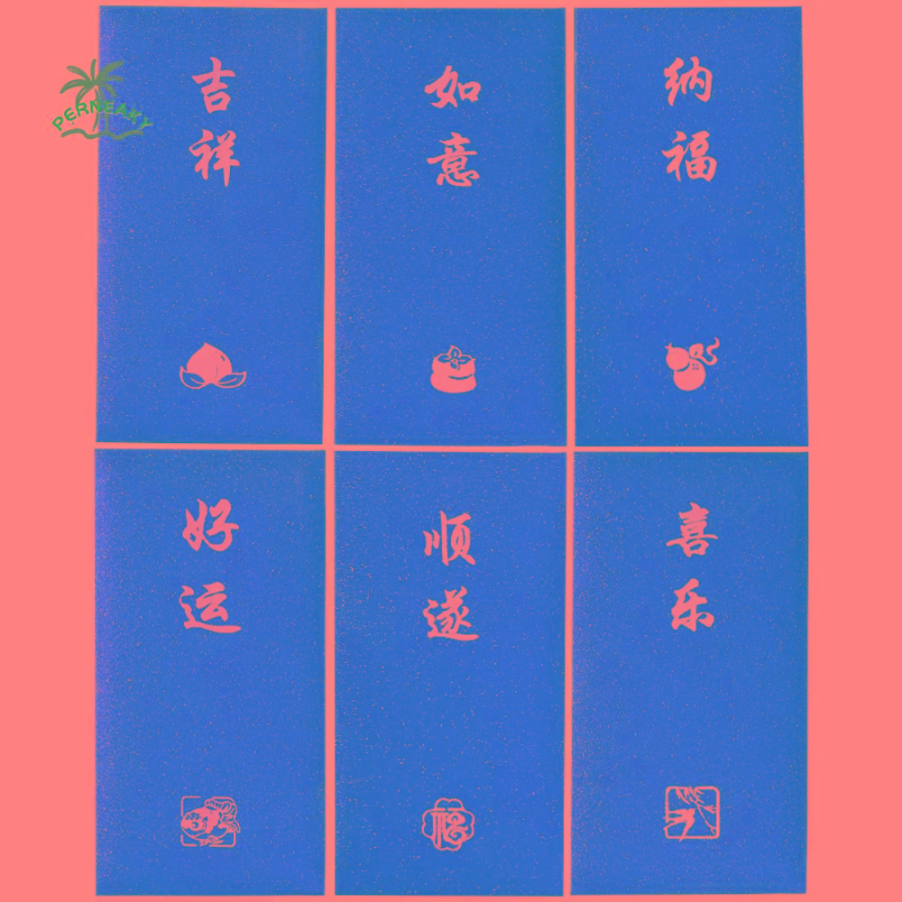 6pcs 2026 Horse Year New Year Red Envelopes Chinese Style Blessing Spring Festival Envelope Gift Bag Flower Paper Red Pockets
