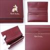 Paul Smith Long Wallet with Marquetry Stripe Rabbit Pattern, Leather with Coin Purse, 873734 P165PSQ165 (No Engraving, Wine)
