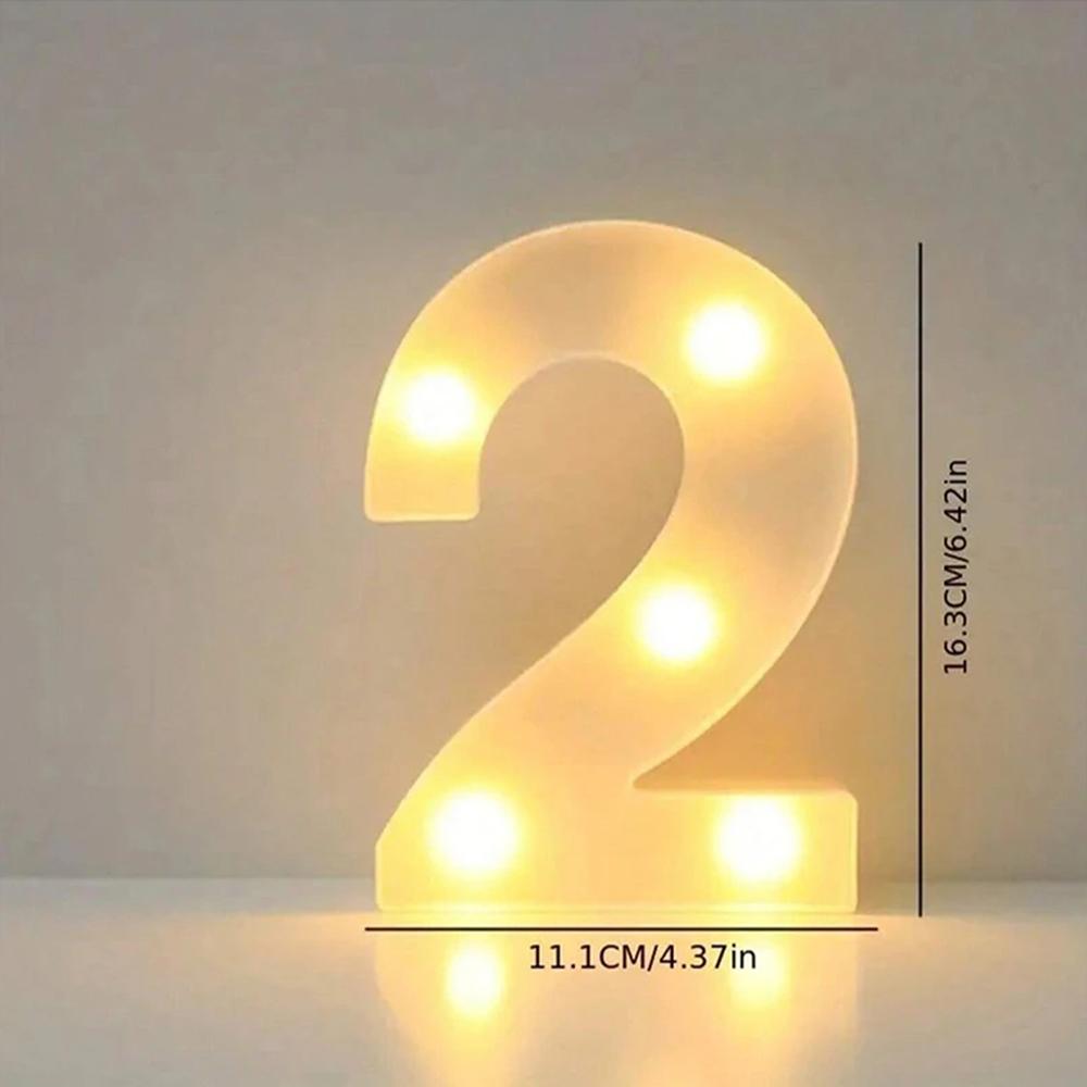 Number 0-9 LED Lights Luminous  Lamp Wedding Decorative Night Light Birthday Party Bedroom Home Decoration