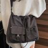 Large capacity waterproof nylon cloth drawstring shoulder bag 2025 new travel leisure fashion tote bag