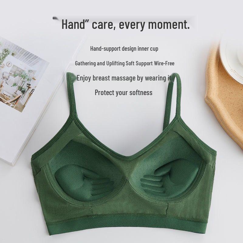 Wire-Free Pure Cotton Camisole with Chest Pad: Beautiful Back, Shockproof Fitness Yoga Bra