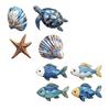 1 Set Küsten-Wanddekoration Holz Meeresschildkröte Muschel Seestern Wanddeko Rustikal Fisch Meeresleben Wandkunst für Zuhause Wohnzimmer Strandhaus