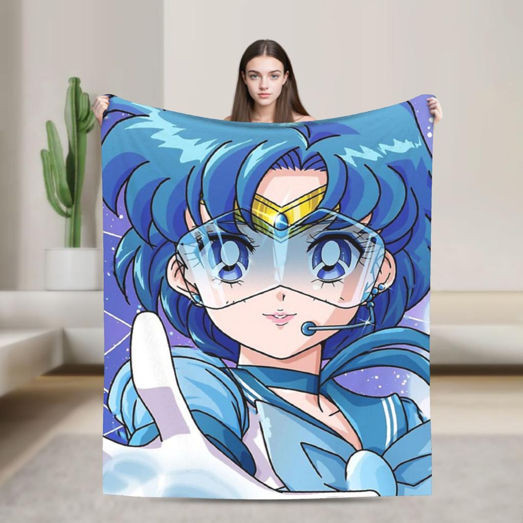 Sailor Moon Decken Samt Sommer Klimaanlage Sailor Moon Multifunktion Dünne Überwurfdecke für Bett Sofa Teppich Stück