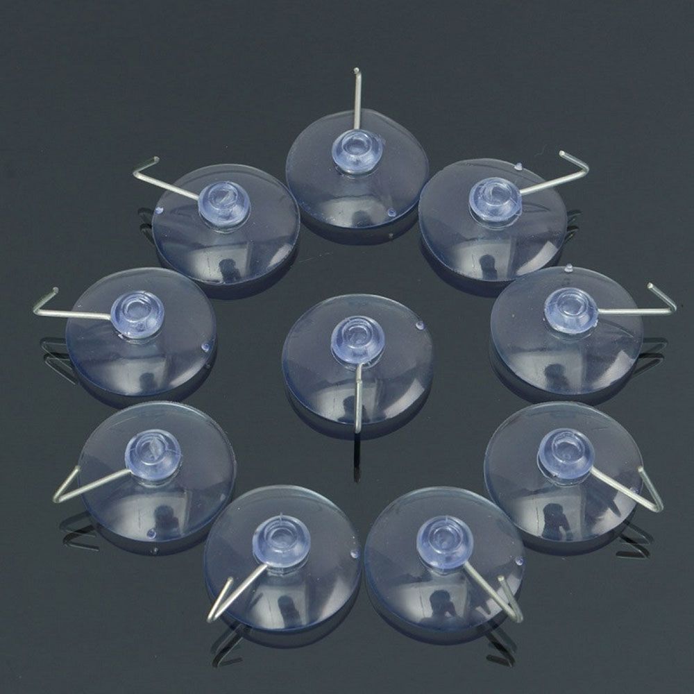10Pcs/set Bathroom Home Glass Hangers Rubber Wall Hook Transparent Suction Cup Sucker