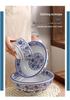 Seven-Inch Blue and White Chinese Porcelain Noodle Bowl - Anti-Scalding, Thickened Ceramic for Beef or Cold Noodles