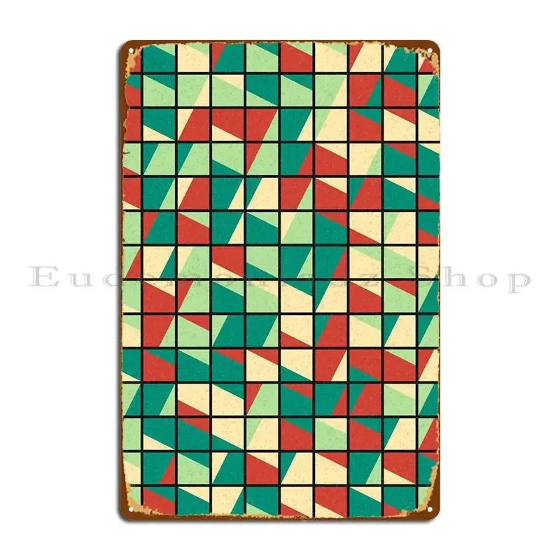 Geometric Pattern Metal Signs Cave Wall Pub Printed Decoration Club Tin Sign Poster