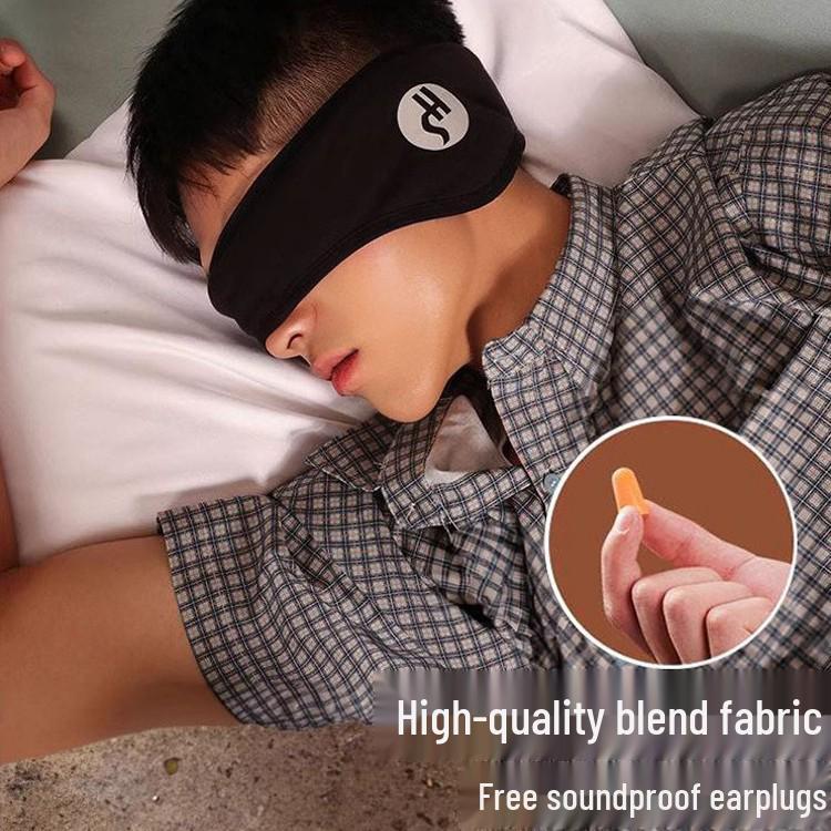 Schallundurchlässige Schlafmaske mit verstellbarem Kopfband und Ohrstöpseln