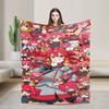 Pearto Poteto Anime Kasane Teto Virtual Singer Blanket Warm Soft Plush Bedding Throws For Home Decor Flannel Bedspread Bed Cover