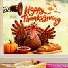 Creative Holiday Gift Autumn Thanksgiving Turkey Window Static Sticker Decorative Removable PVC Decals Theme Scene Setter Harvest Wall Clings