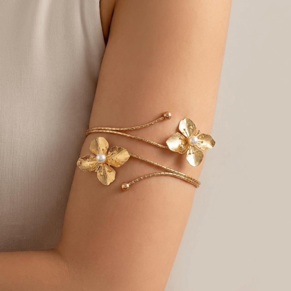 Colorful Open Arm Bangle Drip Oil Armband Exquisite Flower Bracelet  Party