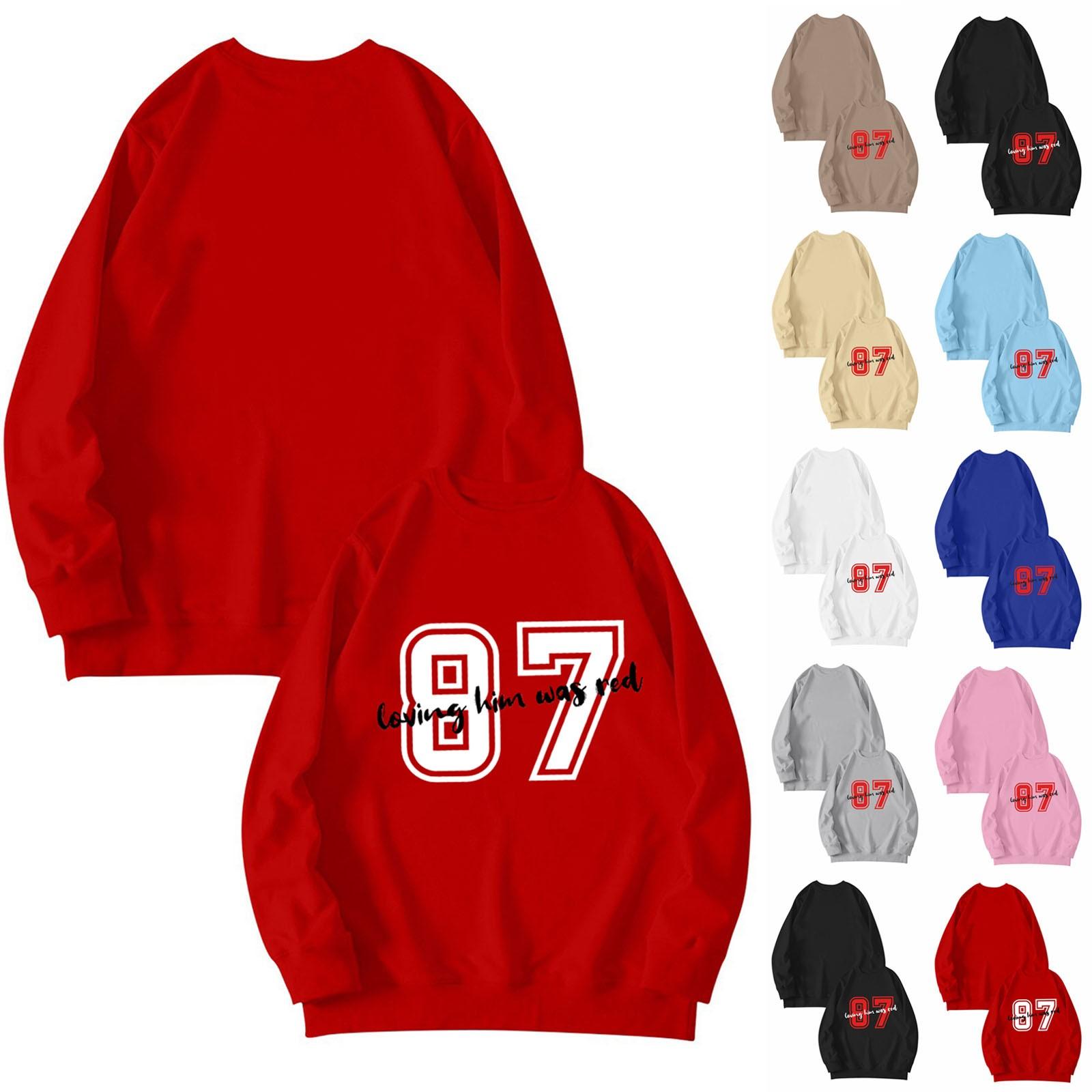 

Женская мода, повседневный свободный плюшевый пуловер с длинными рукавами и круглым вырезом, с буквенным принтом, кофты