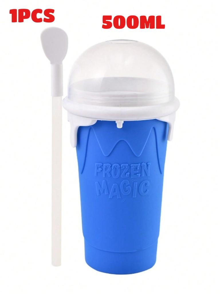 DIY Magic Slushy Maker Squeeze Cup, Portable Smoothie Squeeze Cup for Juices, Milk and Ice Cream Make, Double Layers Silica Cup