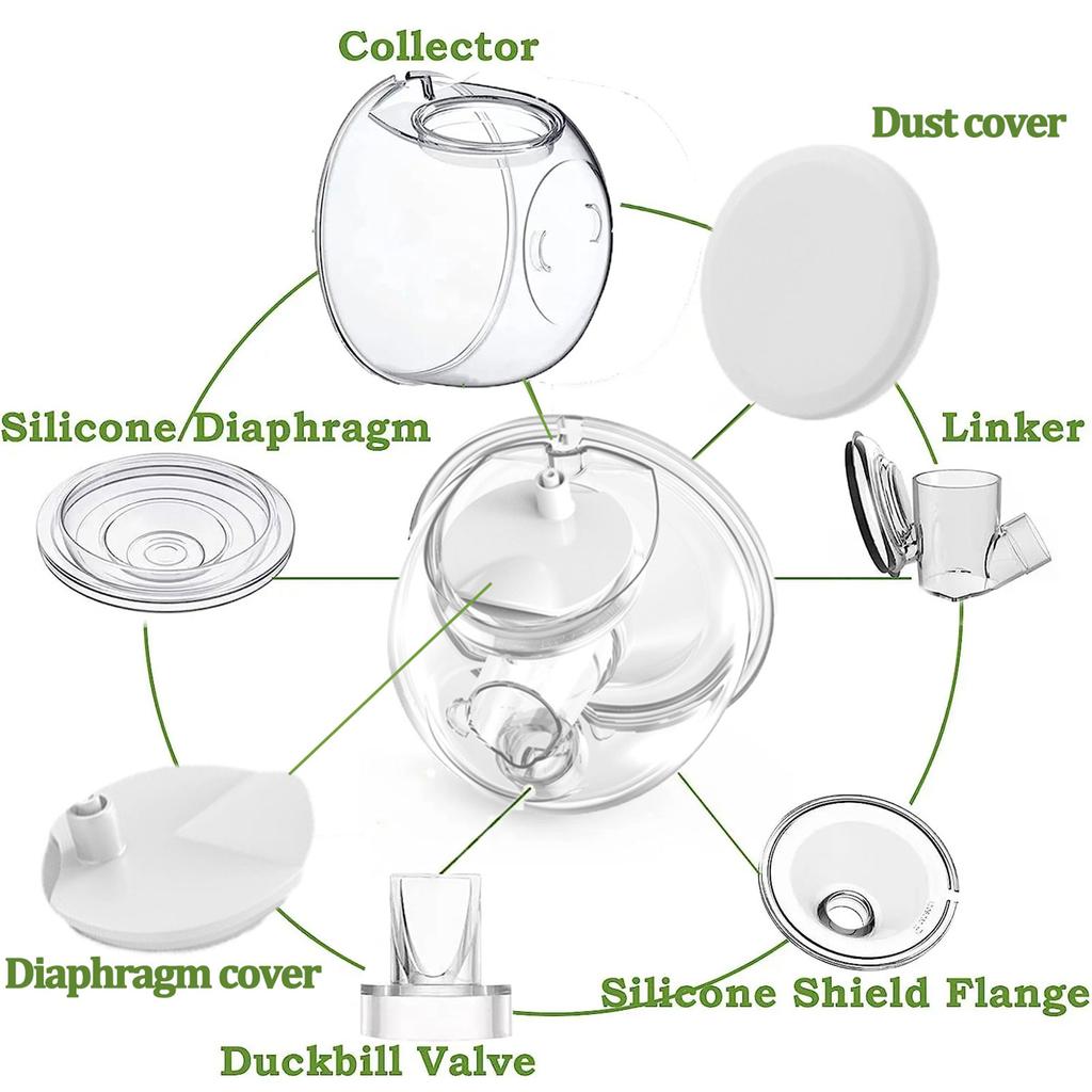 Część zapasowa w tym osłona przeciwpyłowa, membrana, kołnierz, wkładka i silikonowa membrana do naprawy do elektrycznych laktatorów S12